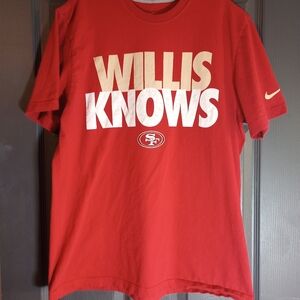 San Francisco 49ers Football Patrick Willis Knows Nike Graphic Tee Shirt NFL XL